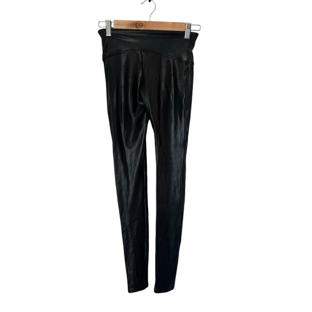 Spanx Black Faux Leather Leggings 1XL Boho Minimalist Classic - Picture 12 of 15